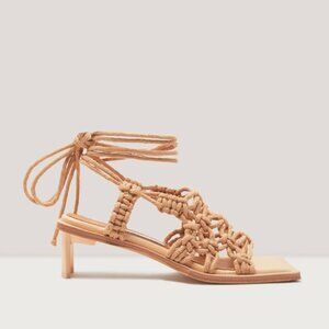 Miista Annie Coffee Milk Crochet Slingback Sandals